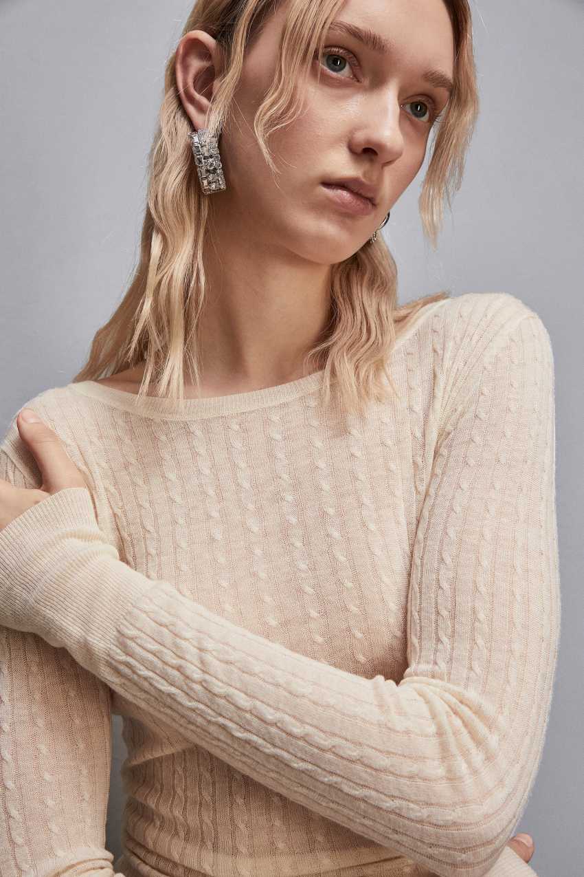 【大特価!!】 美品】PATRIZIA PEPE ウールニット アウター ベージュ ジャケット・アウター