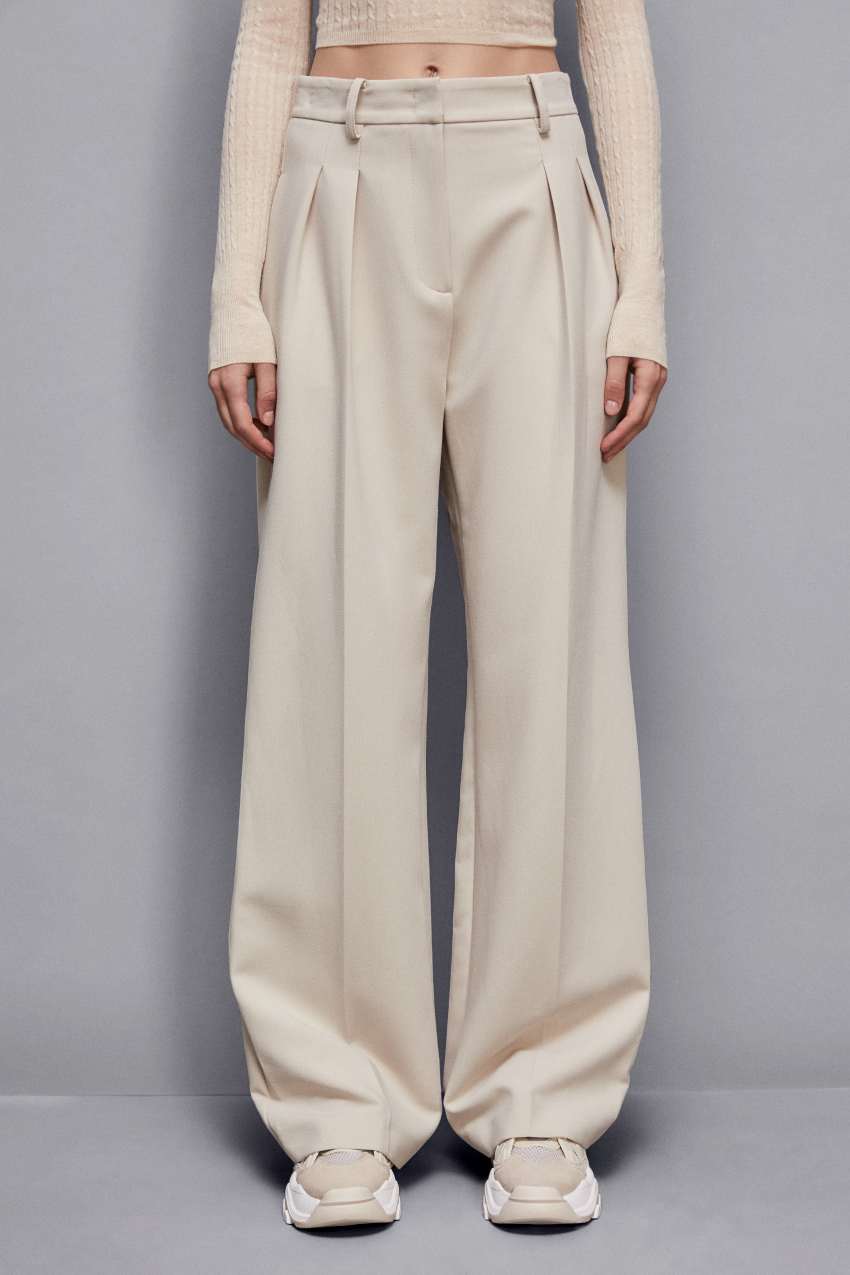 パンツ PATRIZIA PEPE ESSENTIAL PALAZZO PANTS WITH BELT ESSENTIAL