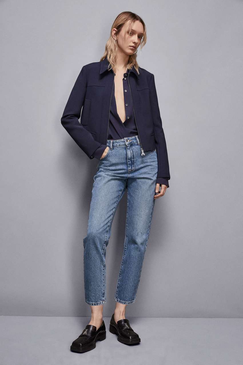 ジャケット PATRIZIA PEPE Women Jackets 8S0525A533C789 Dark Blue Mixed fabric jacket with belt | Blue | Patrizia Pepe