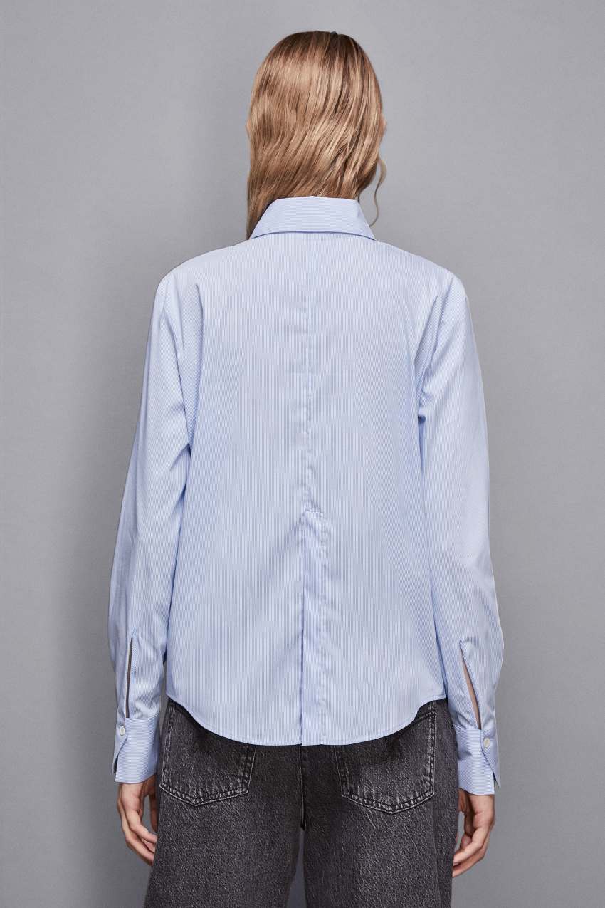 Striped Shirt with back slit