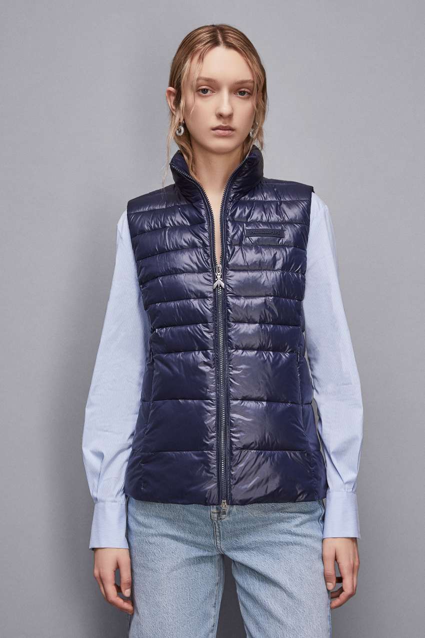 Piumino Ultralight Piumino Blu Patrizia Pepe Piumino Smanicato