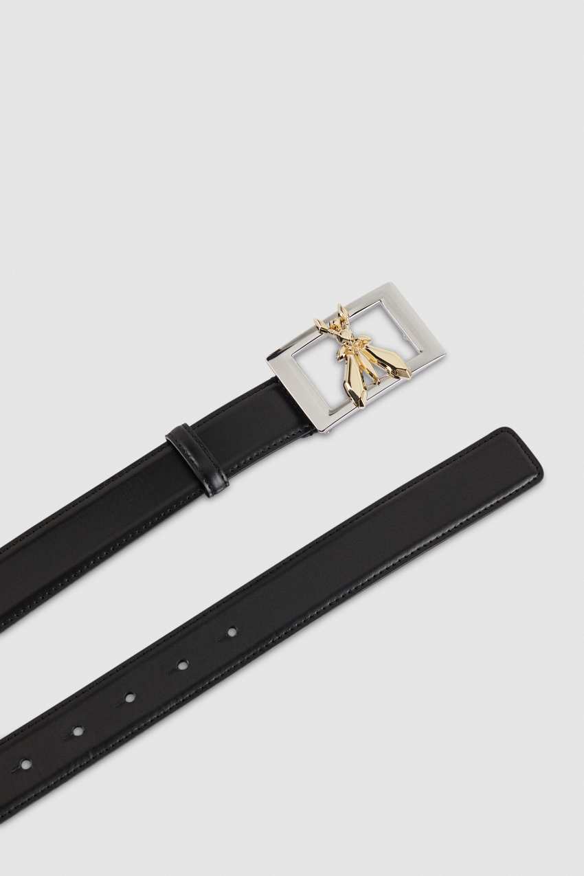 Smooth leather double-fit belt