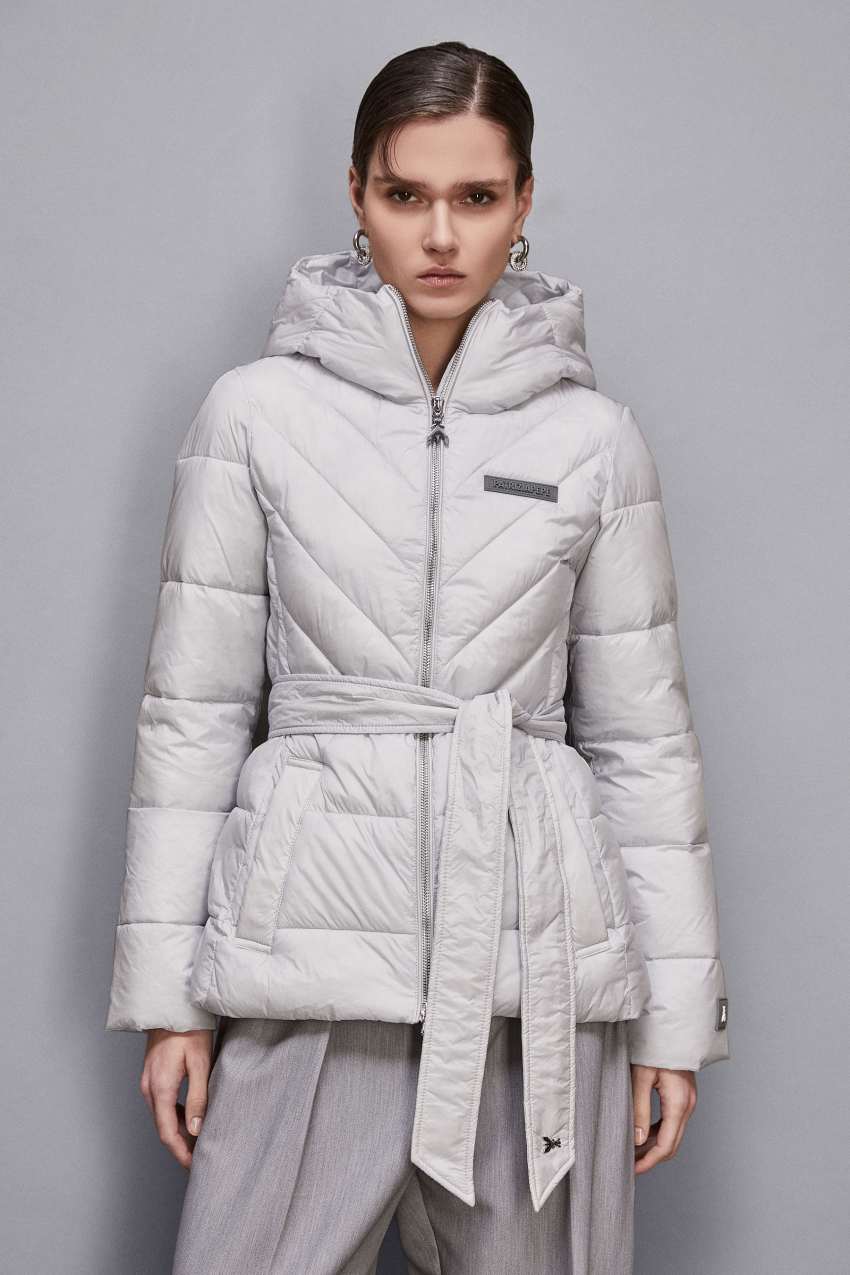 Essential down jacket with belt