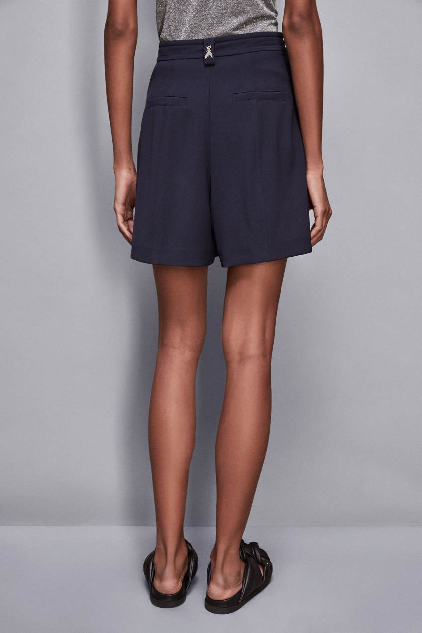 ショートパンツ PATRIZIA PEPE ESSENTIAL SHORTS Satin low-waisted Bermuda shorts | Brown | Patrizia Pepe