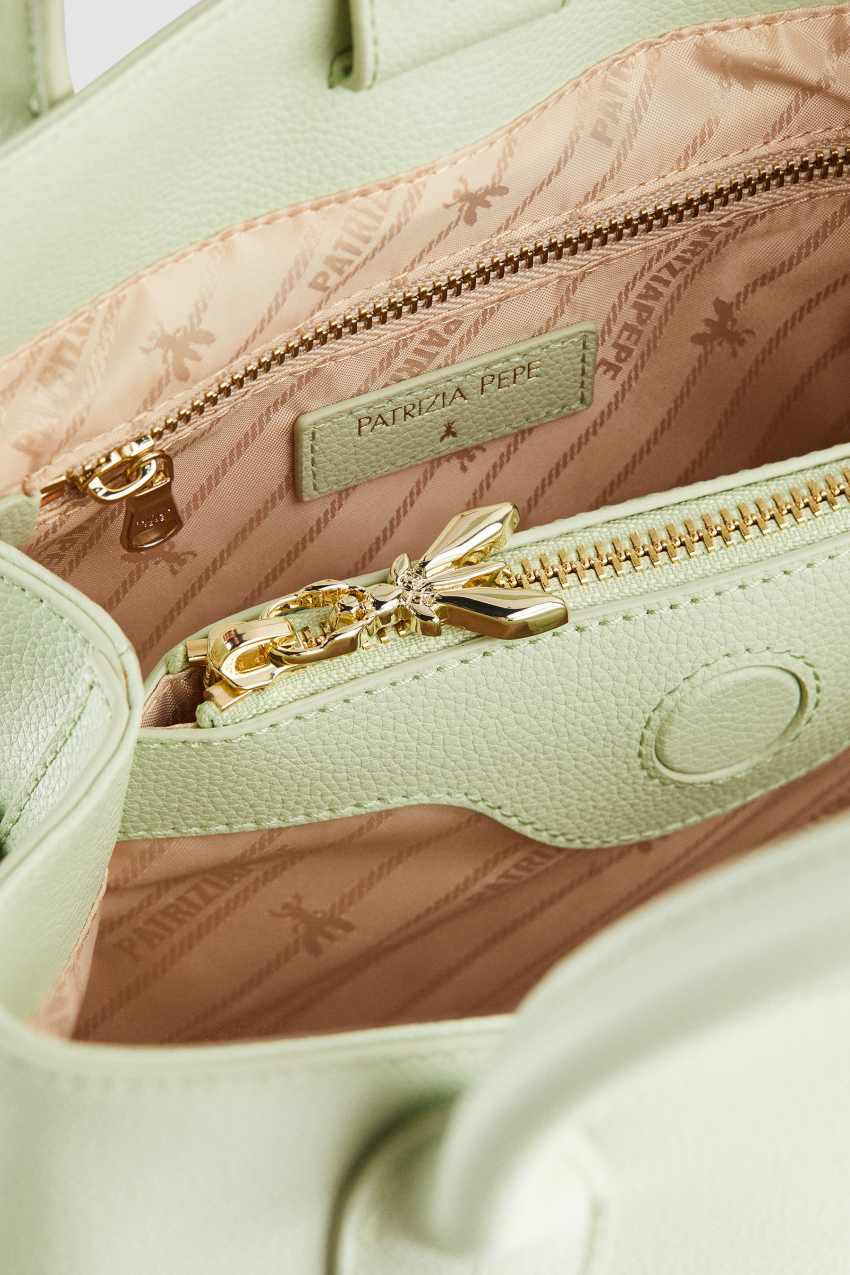 Shopping Patrizia Pepe Hub Mini Shopping Bag Green Patrizia Pepe