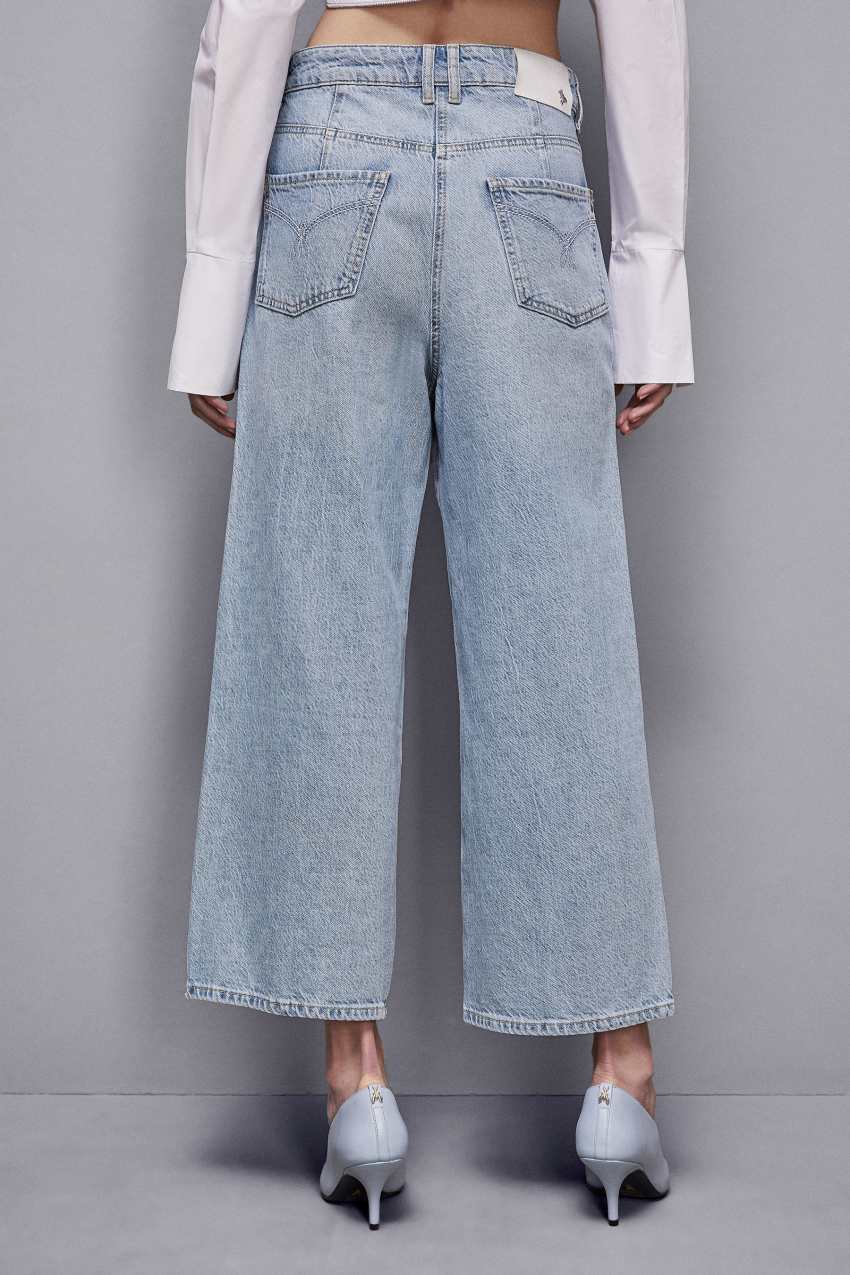 パンツ PATRIZIA PEPE Woman Pants Denim 2P1688D106 CA62 Denim pants with rhinestones | Light Blue | Patrizia Pepe