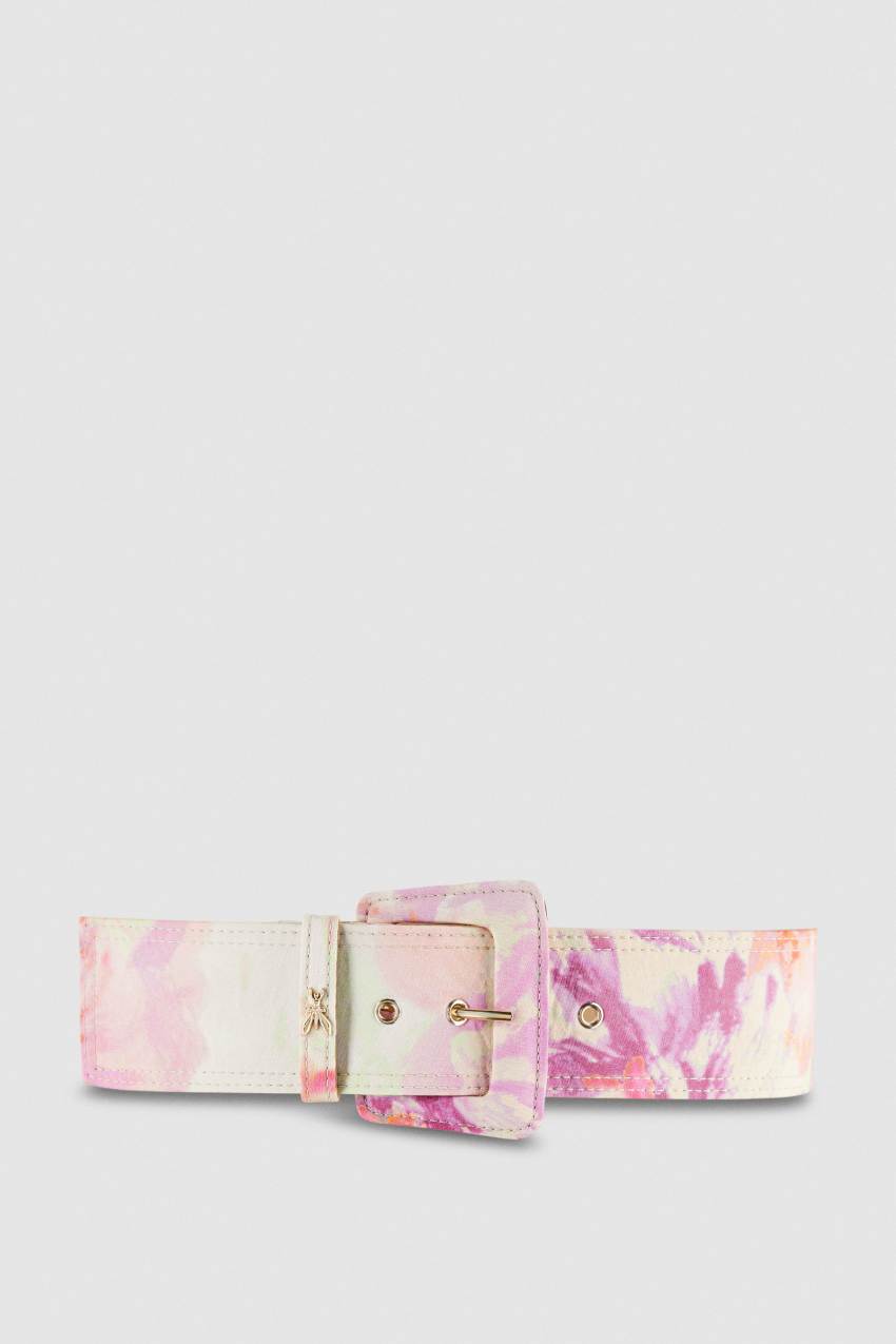 Cintura a vita alta con stampa fiori