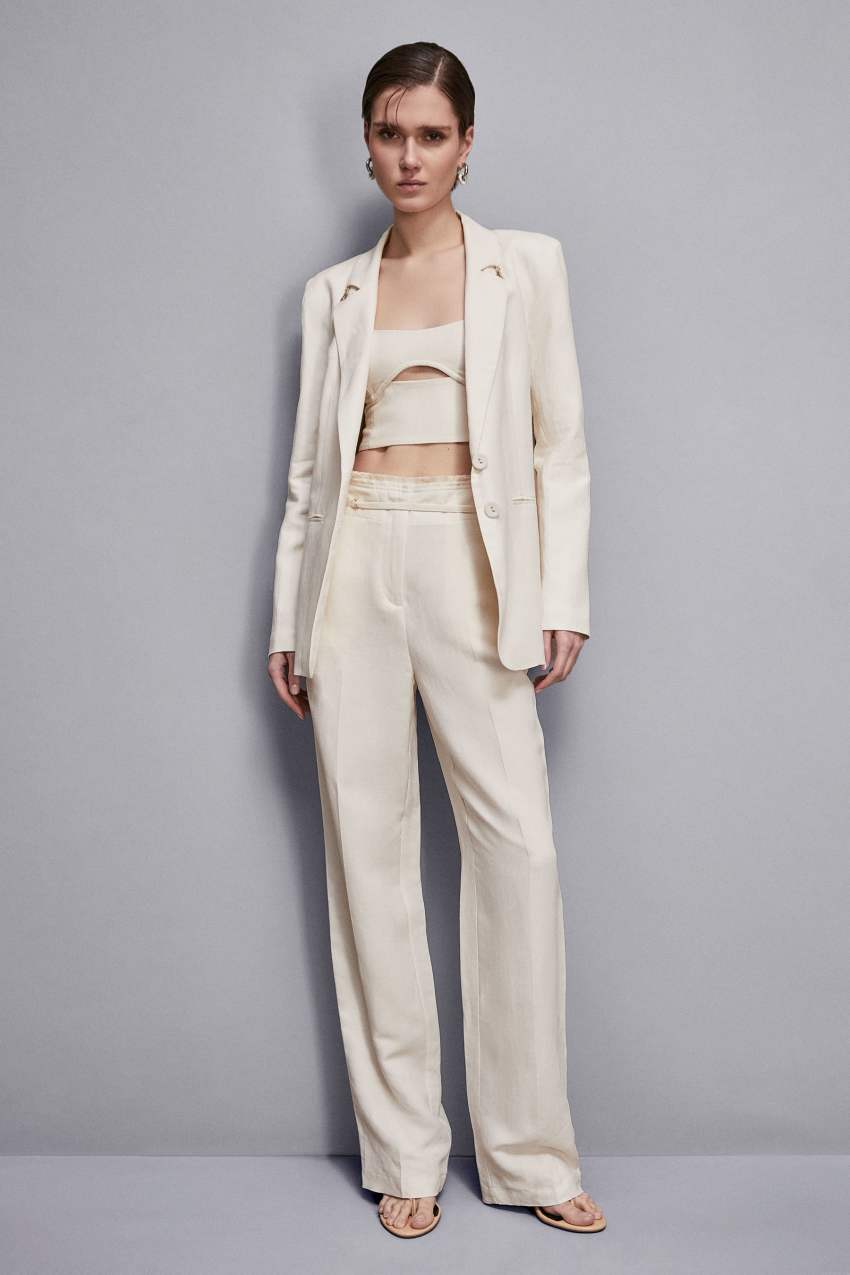 Pantaloni regular fit in viscosa Essential