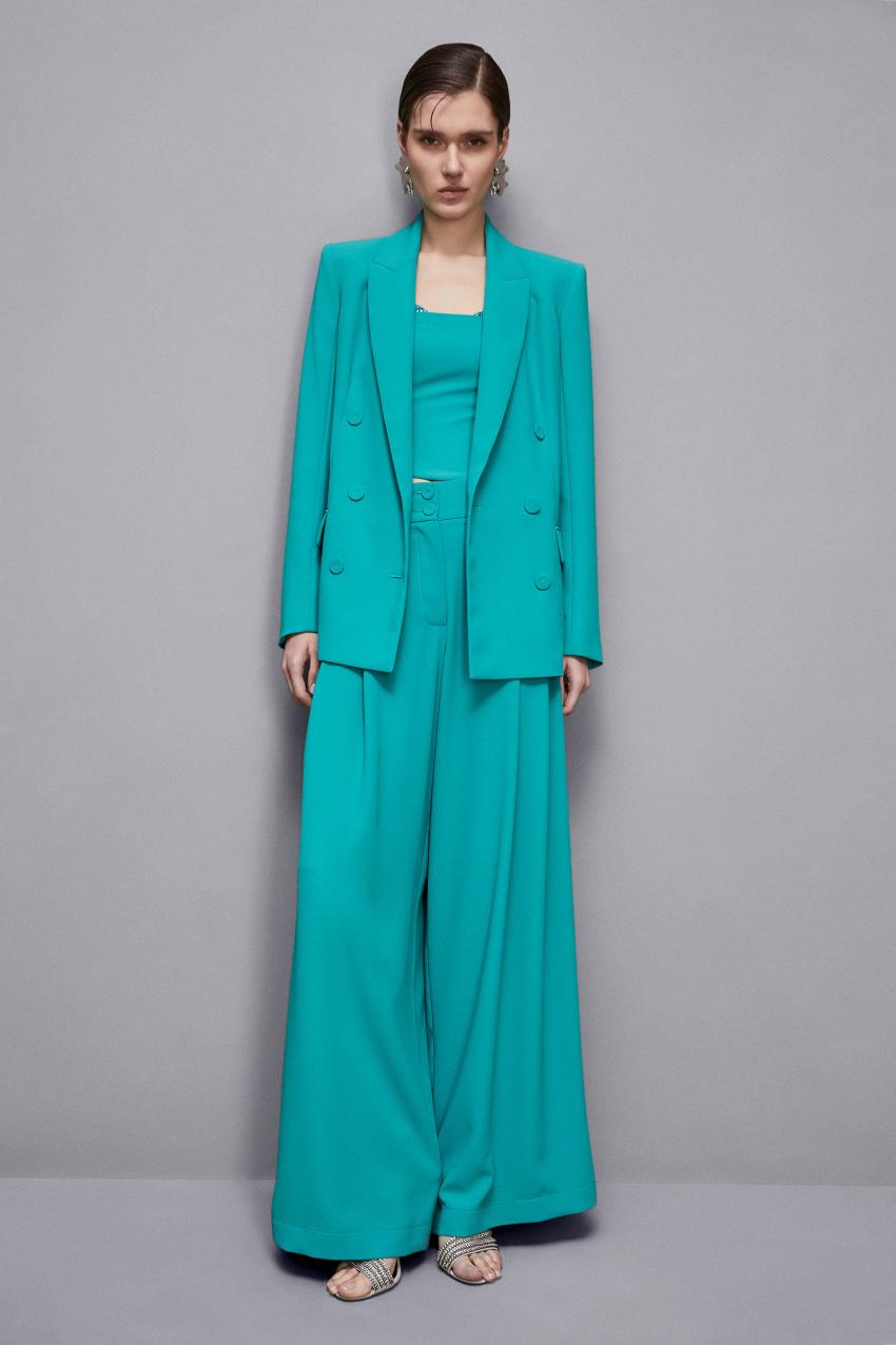 Giacca doppiopetto regular fit in crêpe