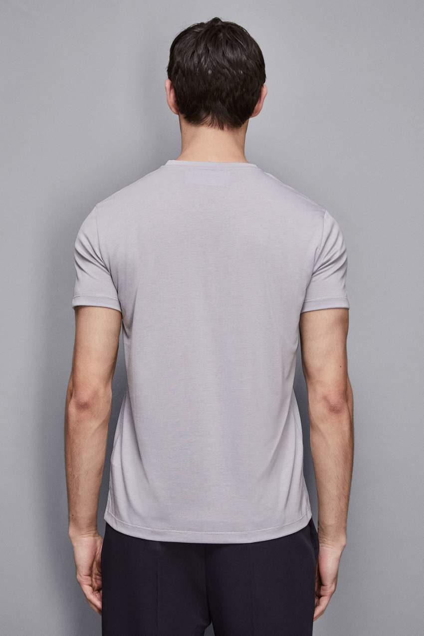 ［完売品］Tie.Me button up T-shirt-GRAY Heather Grey Pima Classic Tee - Buck Mason- Modern American