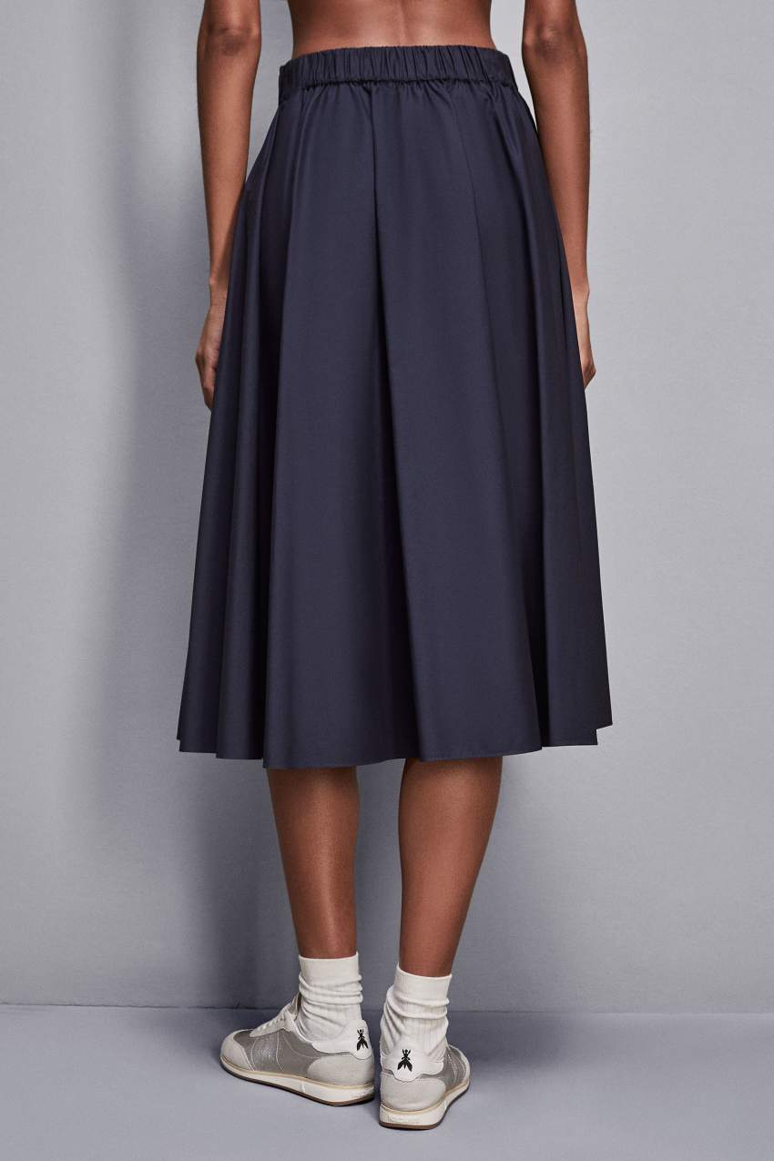 スカート PATRIZIA PEPE Women Mid Skirts 8G0448 A545C789 Blue Patrizia Pepe Woman Midi Skirt In Popeline 2G1016 A9B9 NAVY
