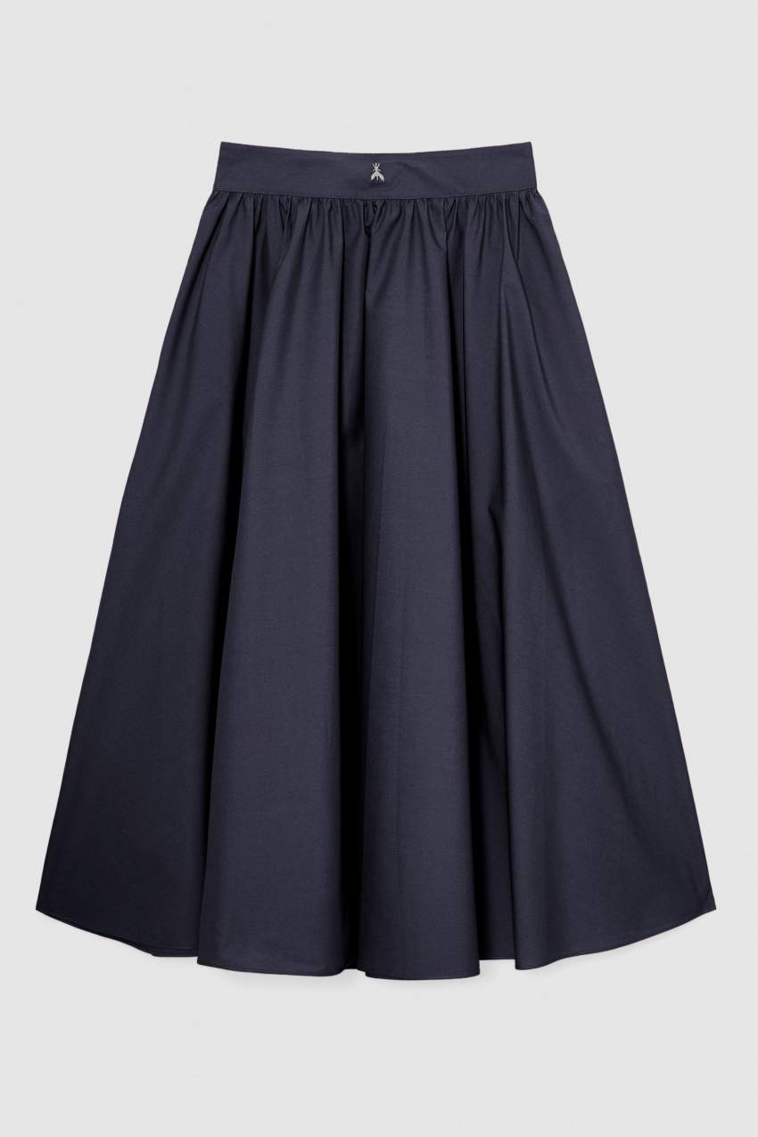 Poplin midi skirt | Blue | Patrizia Pepe