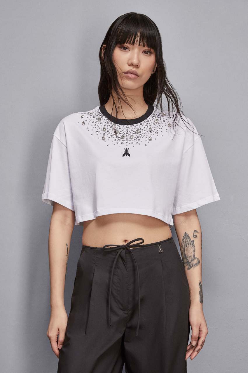 トップス meltthelady cropped jersey II Cropped jersey cotton t-shirt