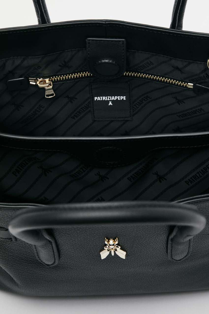 New Business handbag medium in leather | Black | Patrizia Pepe