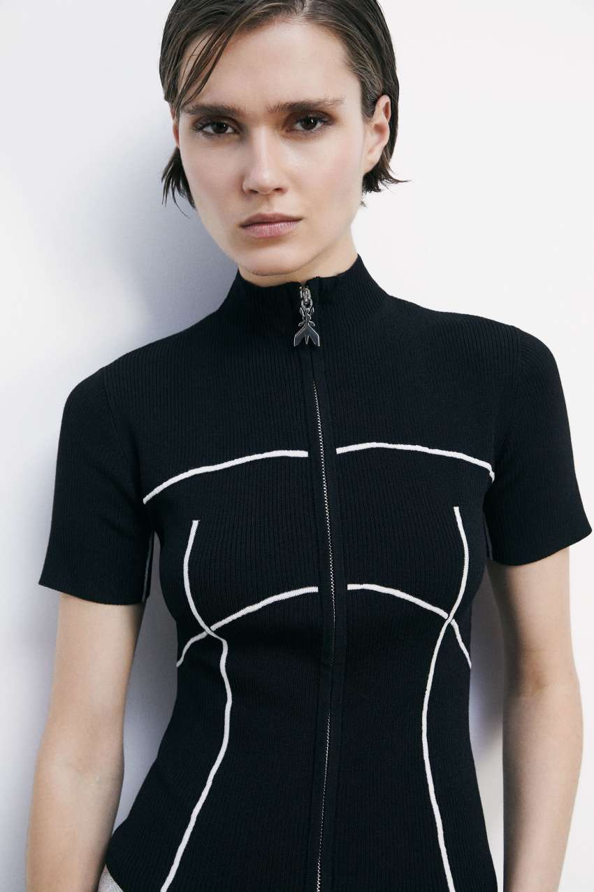 トップス pqpq323 AZUL BY MOUSSY | ダイヤネック長袖リブトップス (Tシャツ・カットソー