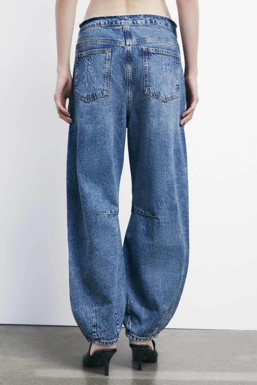 【BAON】Poenin Washing Cut Balloon Denim Pants ZW COLLECTION BALLOON DENIM PANTS - Blue | ZARA Canada