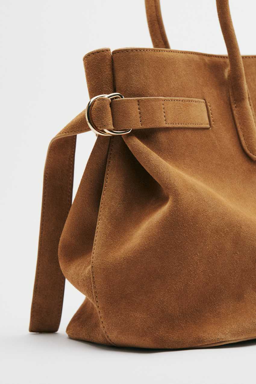 New Business handbag large in suede leather Beige Patrizia Pepe