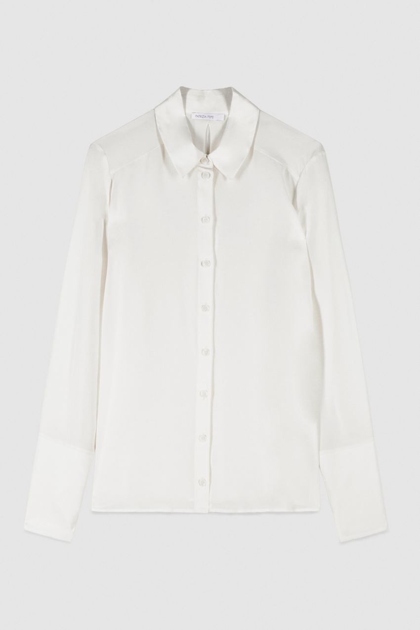 Camisa corte regular en crepé de seda Blanco Patrizia Pepe