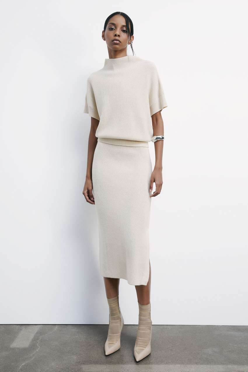 Gonna midi ESSENTIAL in maglia