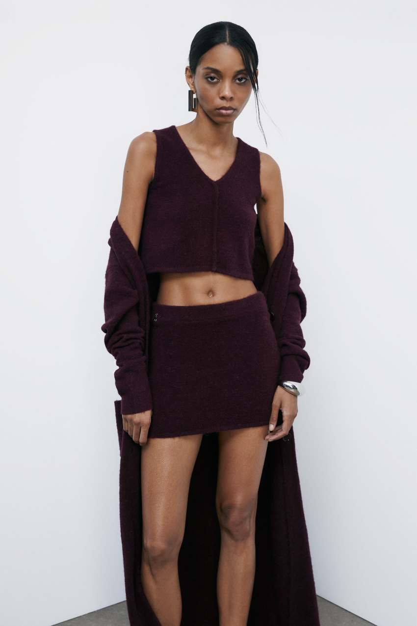 Top cropped in maglia morbida