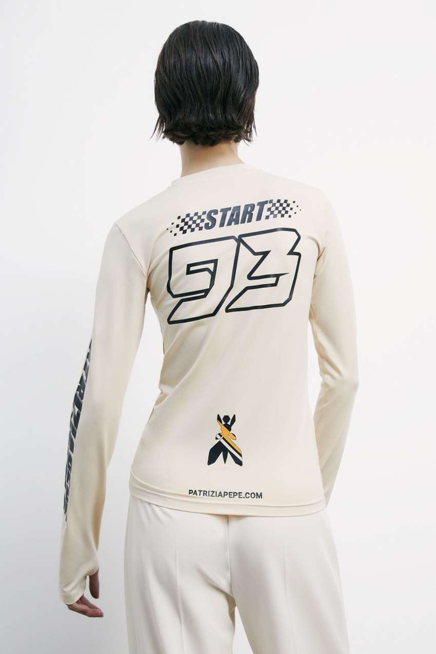 Racing long-sleeve top | White | Patrizia Pepe