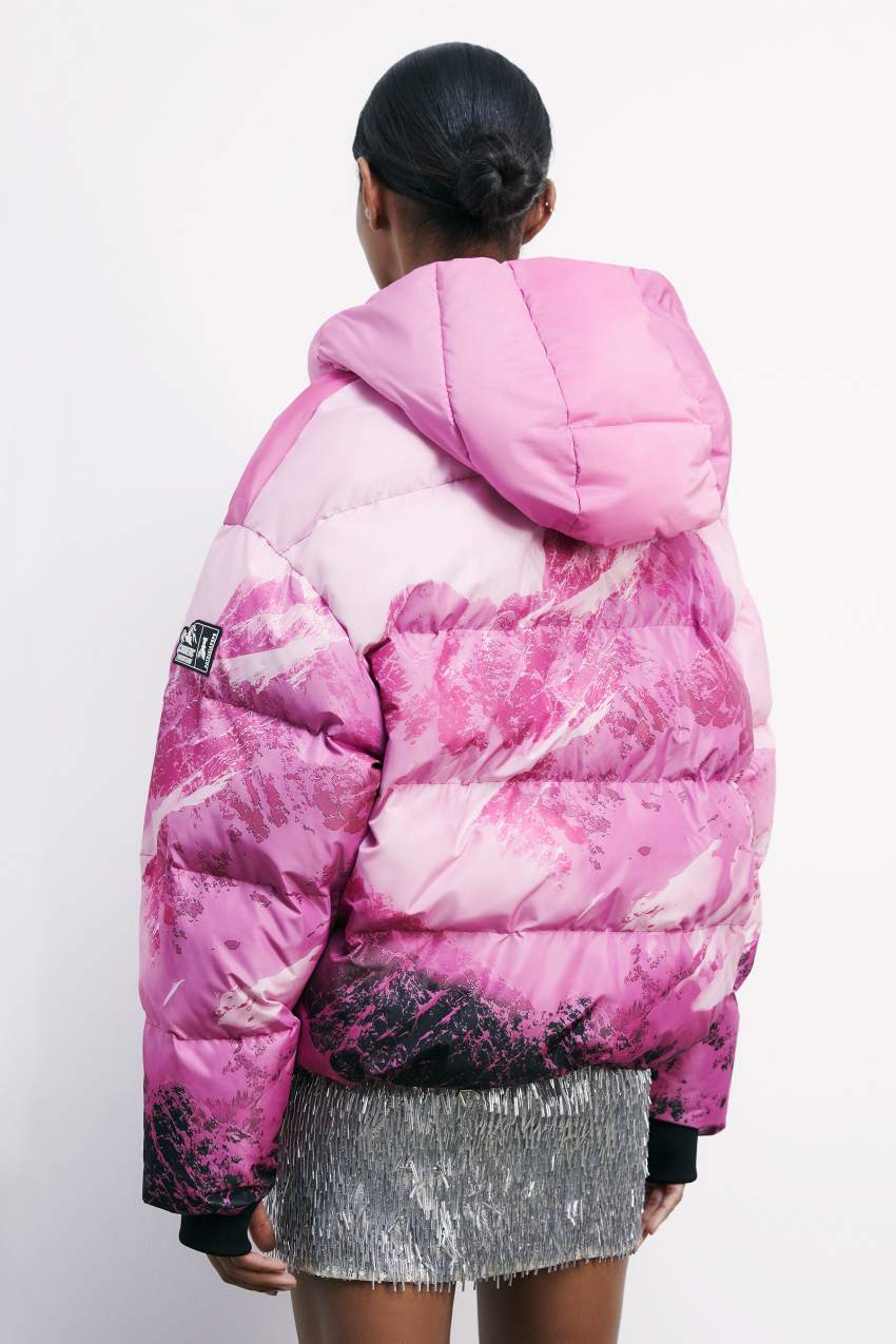 Chimeric Mountains oversized down jacket | Pink | Patrizia Pepe
