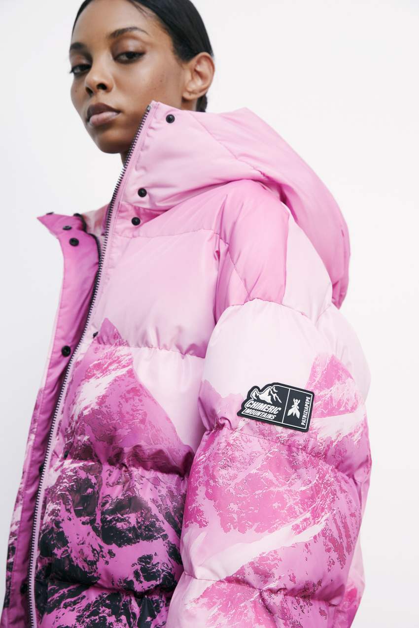 Chimeric Mountains oversized down jacket | Pink | Patrizia Pepe