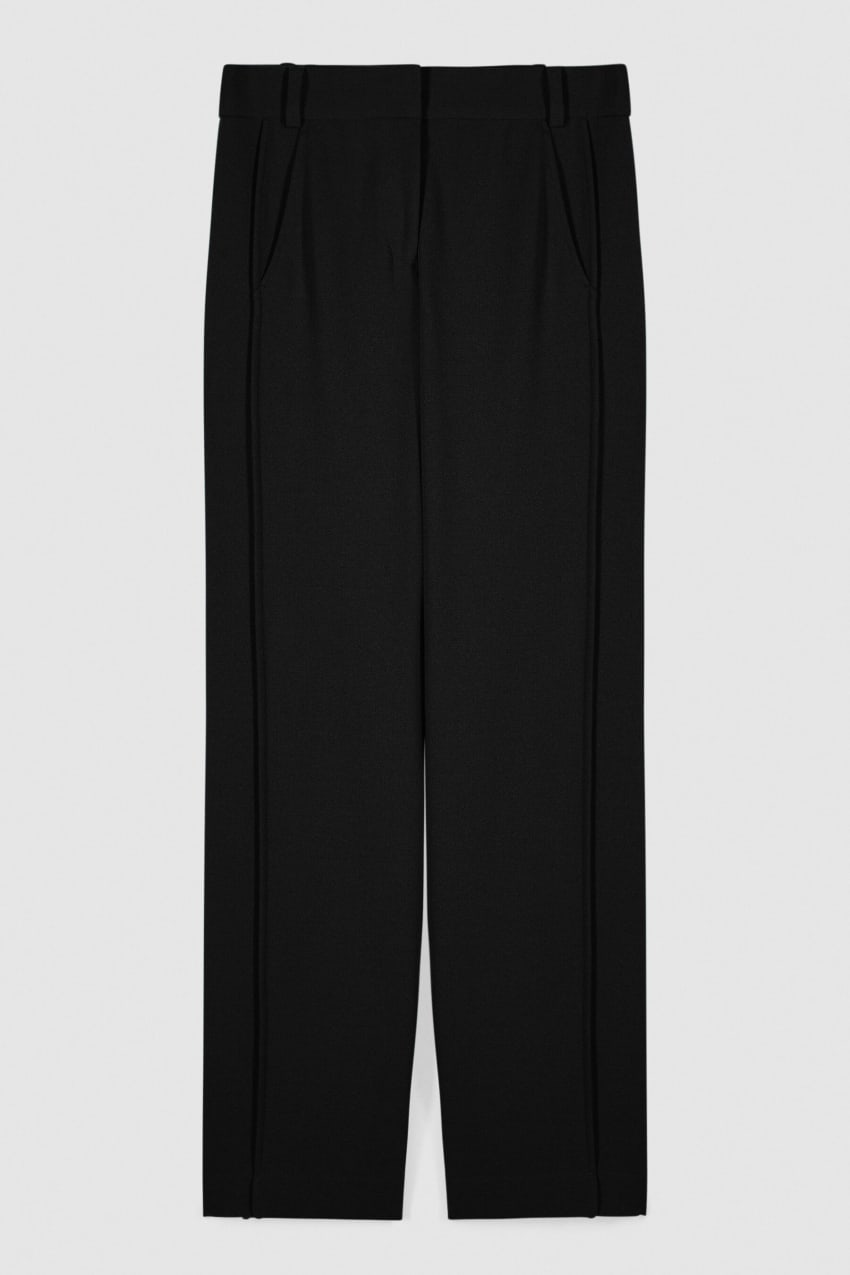 pepe ブラック 37 VSS Wide pants with ribbing | Black | Patrizia Pepe