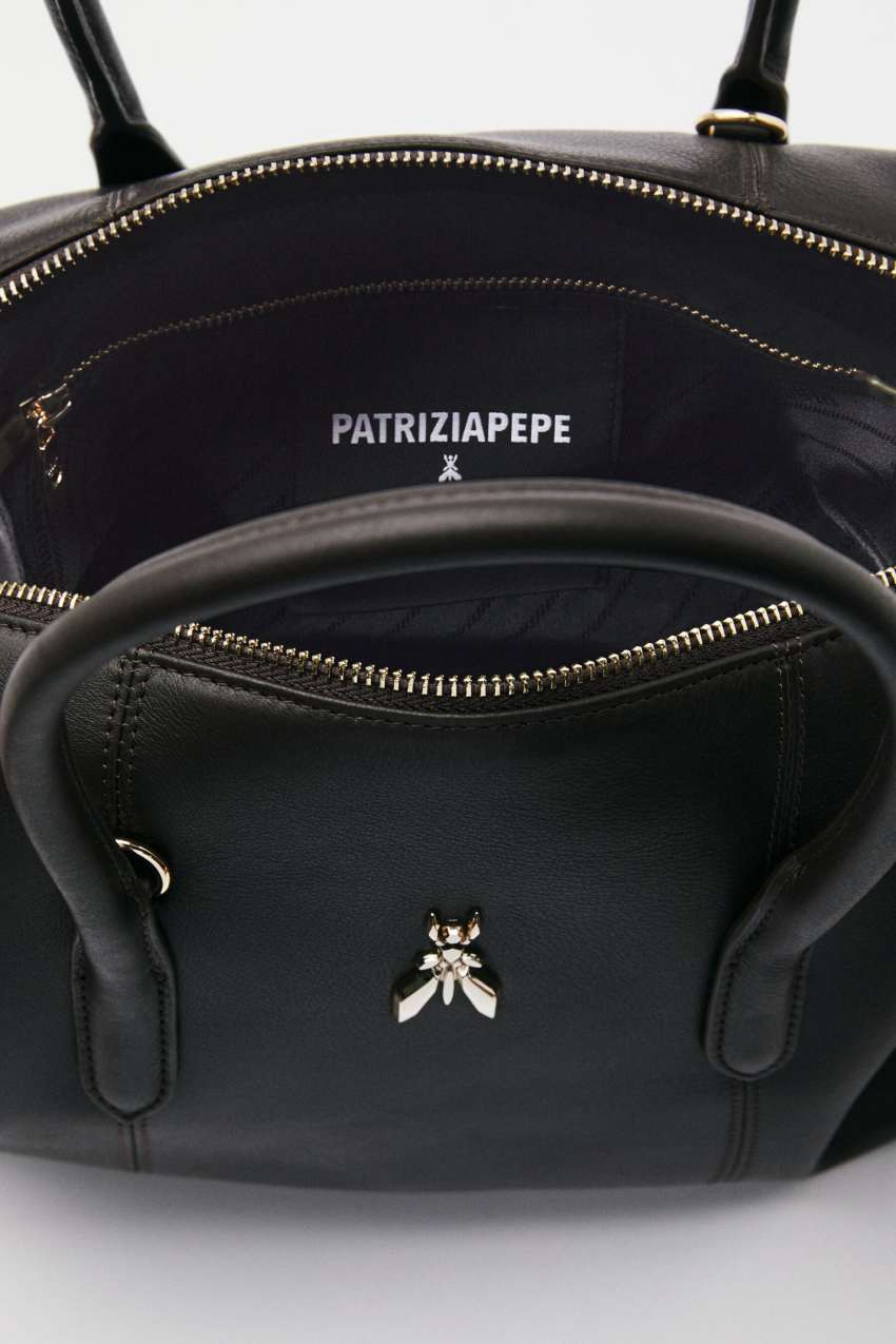 New Business leather bowling bag Brown Patrizia Pepe