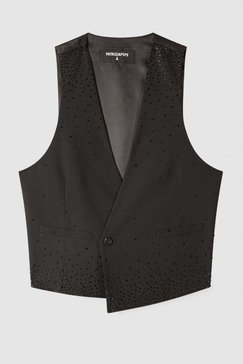 トップス ENFOLD ASYMMETRY VEST 25AW】ENFOLD エンフォルド /ASYMMETRY MINI VEST / ミニベスト