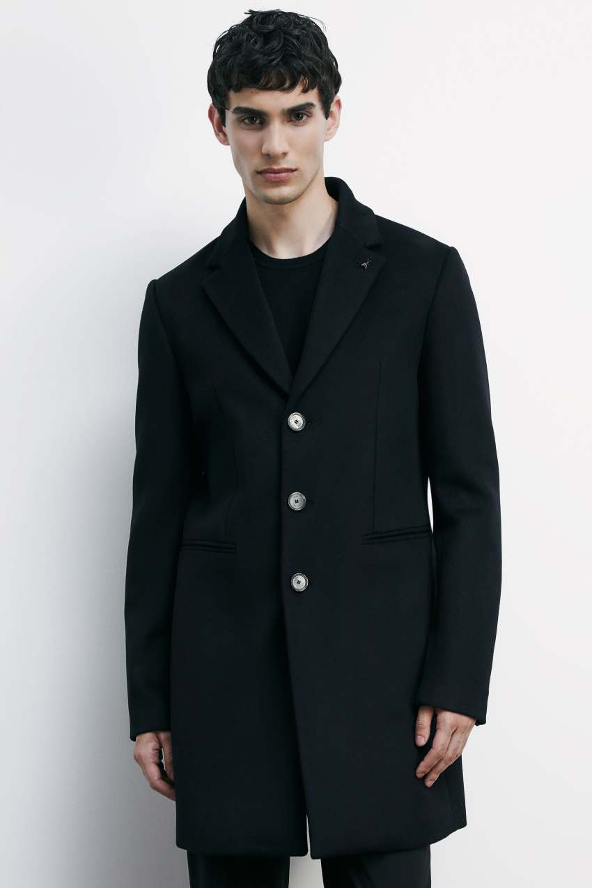 Black wool blend lined coat | Patrizia Pepe