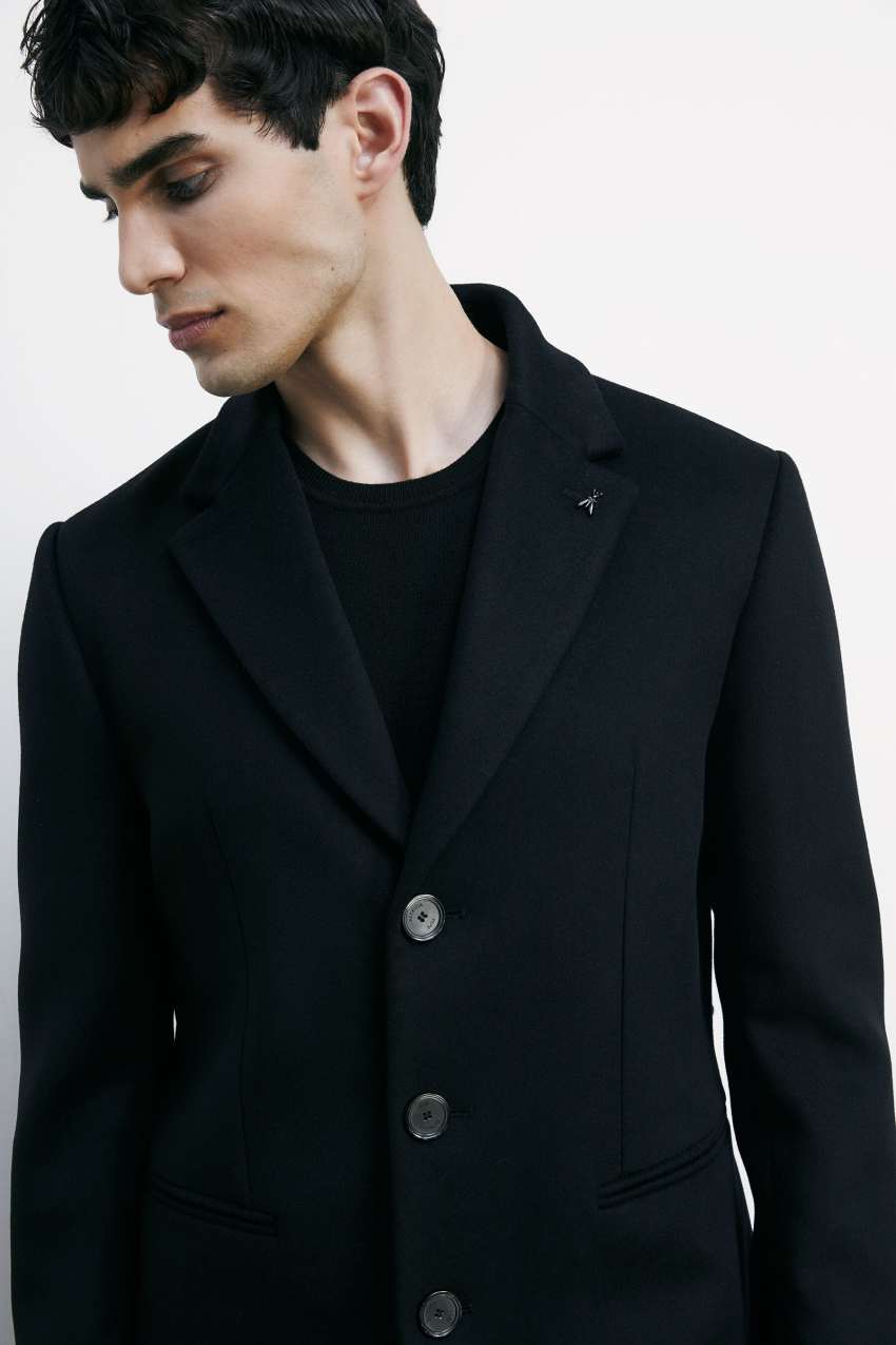 Black wool blend lined coat | Patrizia Pepe