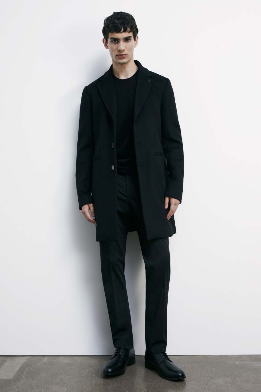 Black wool blend lined coat | Patrizia Pepe