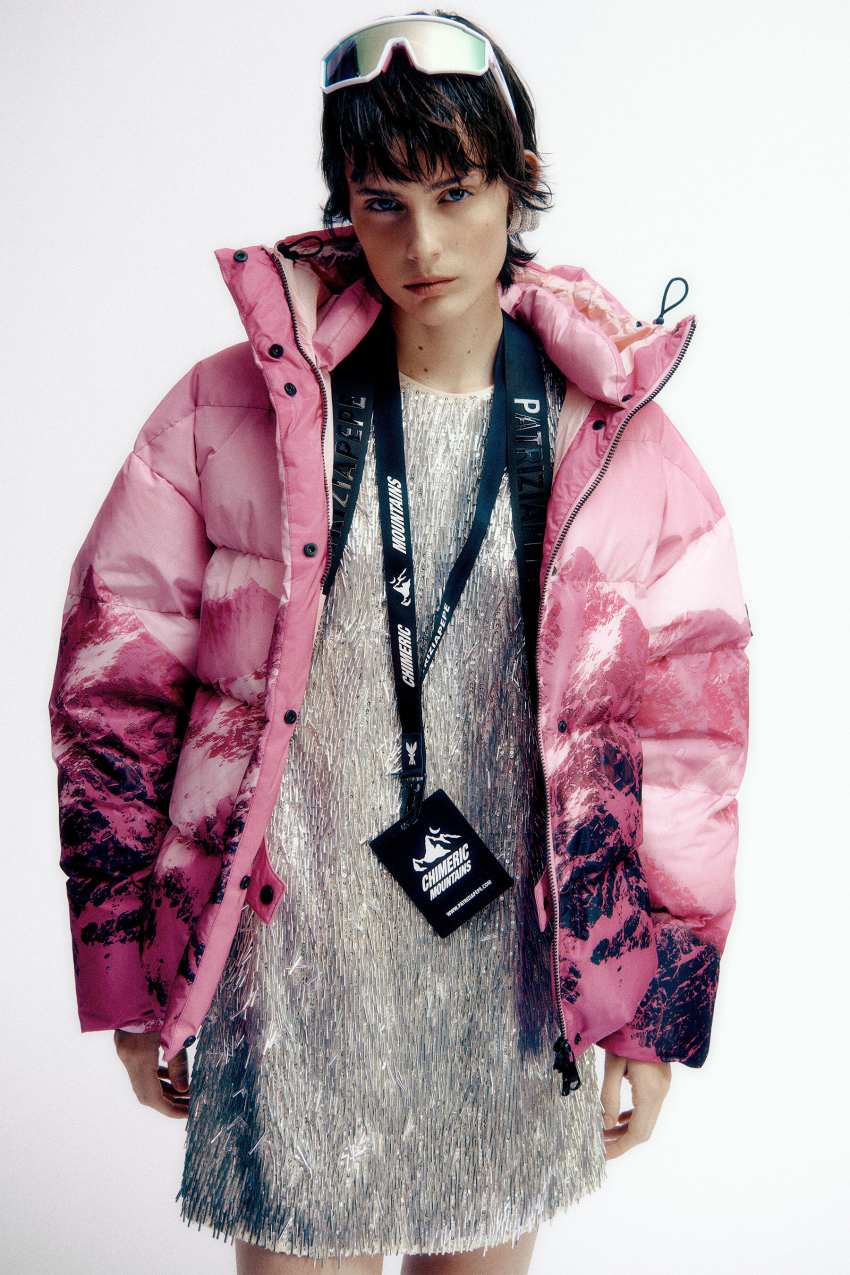 Chimeric Mountains oversized down jacket | Pink | Patrizia Pepe
