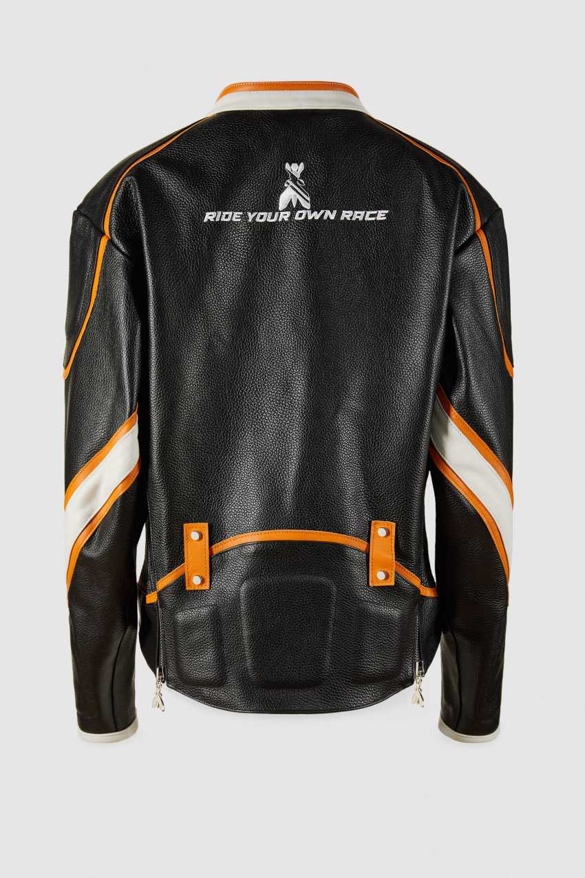Racing leather biker jacket | Black | Patrizia Pepe