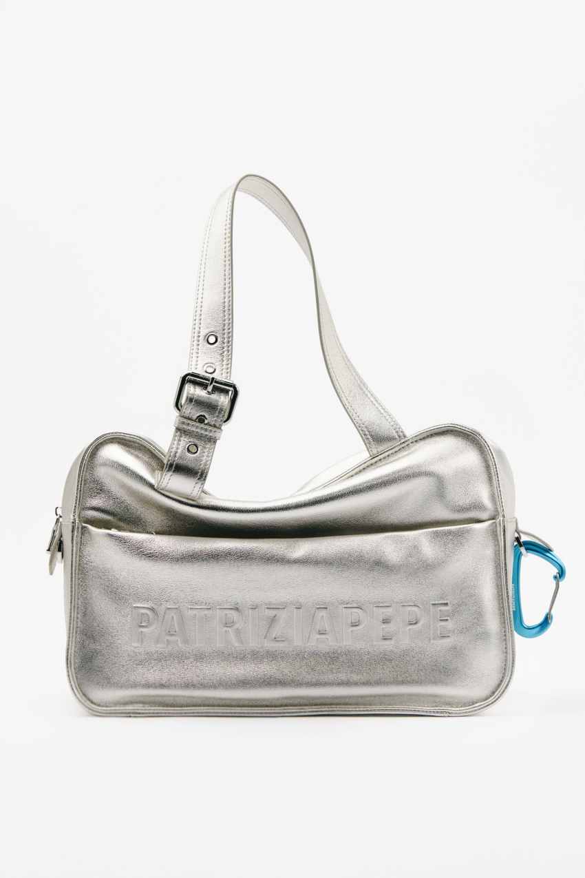 Borsa shopping (IM)PERFECTION in pelle laminata