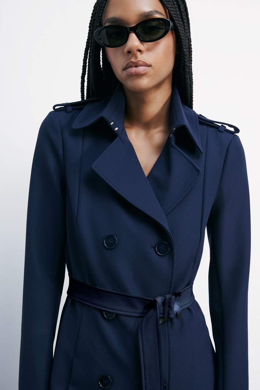 ジャケット・アウター ASPESI Sheridan Navy Nylon Trench Coat Aspesi | Navy Blue Micro Nylon Limone Coat | Fine Menswear