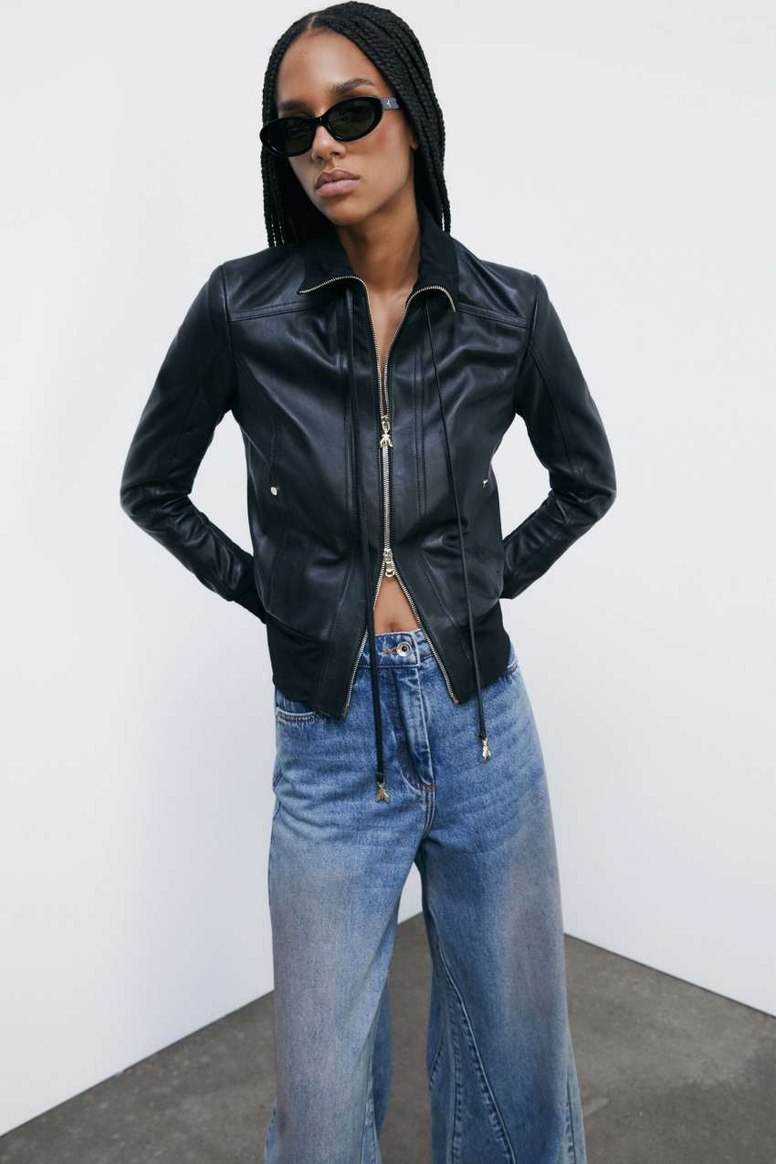 Black Nappa lambskin jacket | Patrizia Pepe