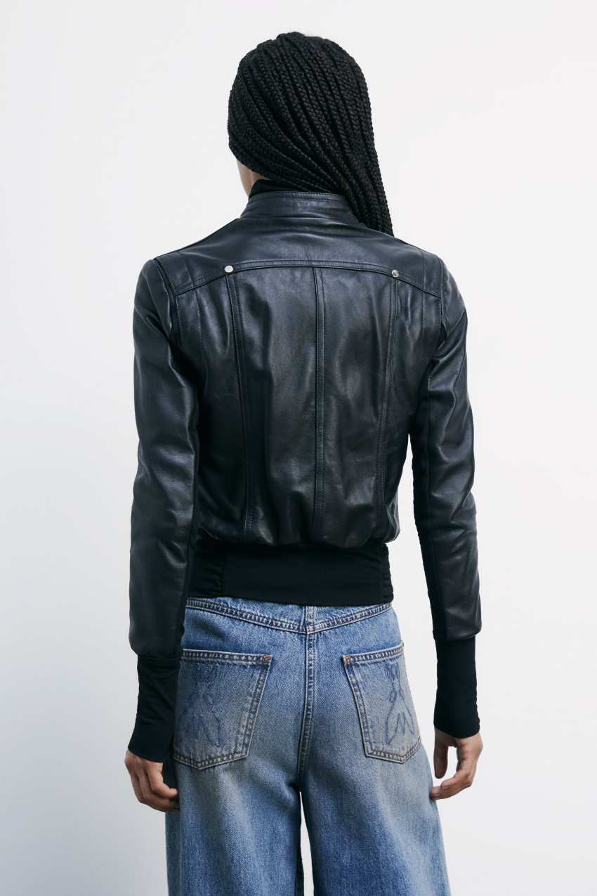 Black Nappa lambskin jacket | Patrizia Pepe