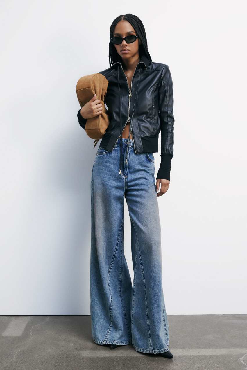 Black Nappa lambskin jacket | Patrizia Pepe