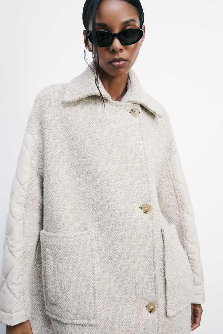 Wool-blend midi coat