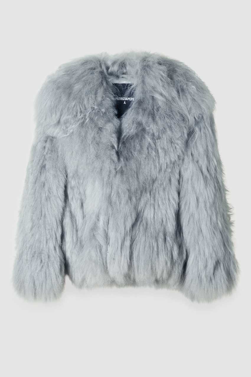 Short fur jacket | Grey | Patrizia Pepe