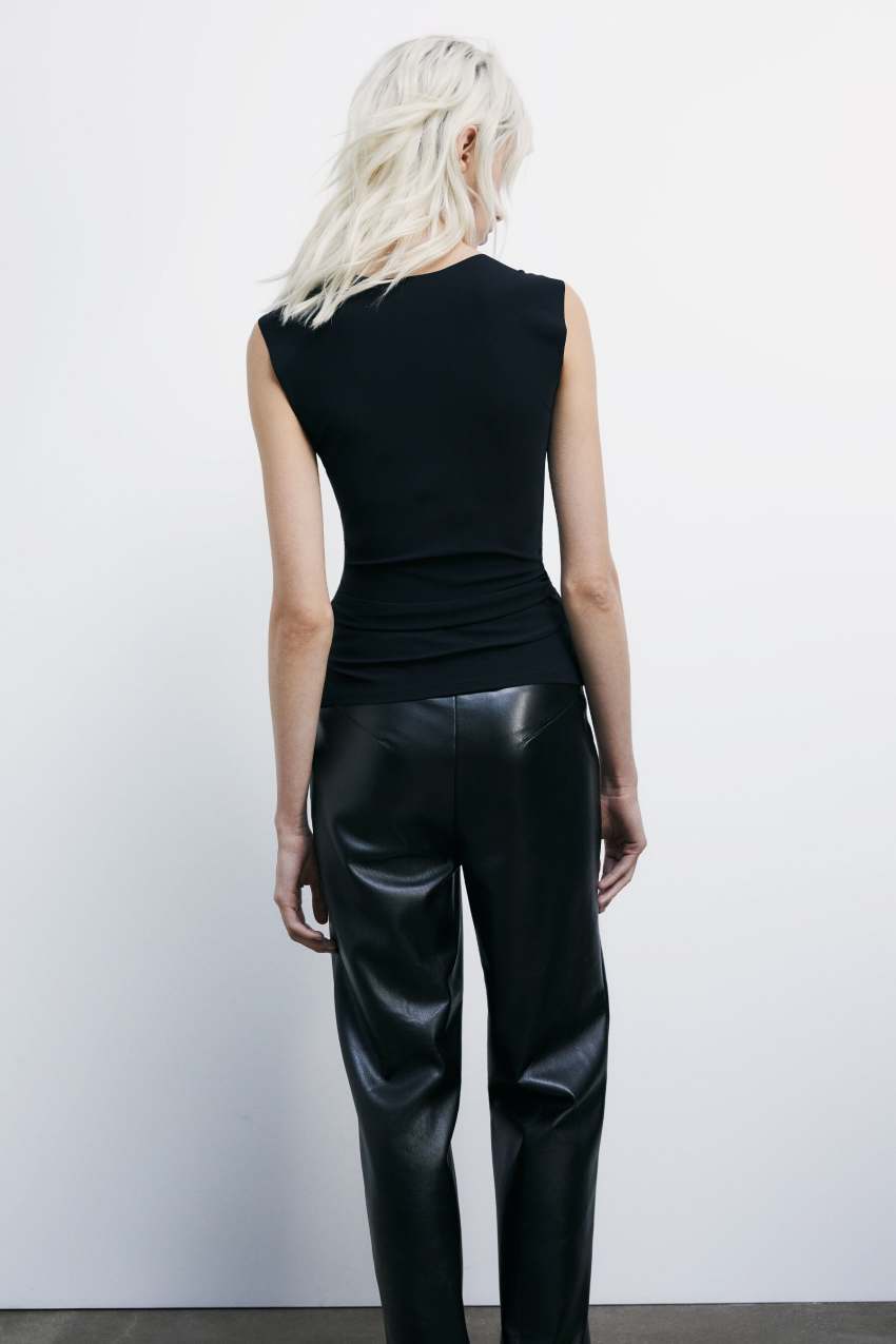 Stretch jersey tank top | Black | Patrizia Pepe