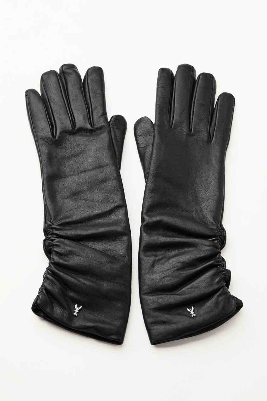 Long leather gloves | Black | Patrizia Pepe