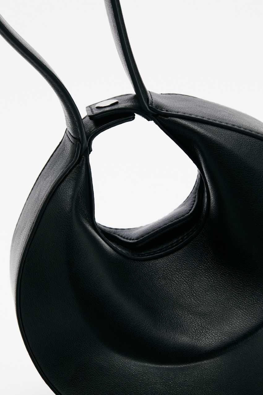 バッグ MINIMAL PU LEATHER HOBO BAG (BLACK) 3287 バッグ MINIMAL PU LEATHER HOBO BAG (BLACK) 3287 Small Hobo Bangle bag