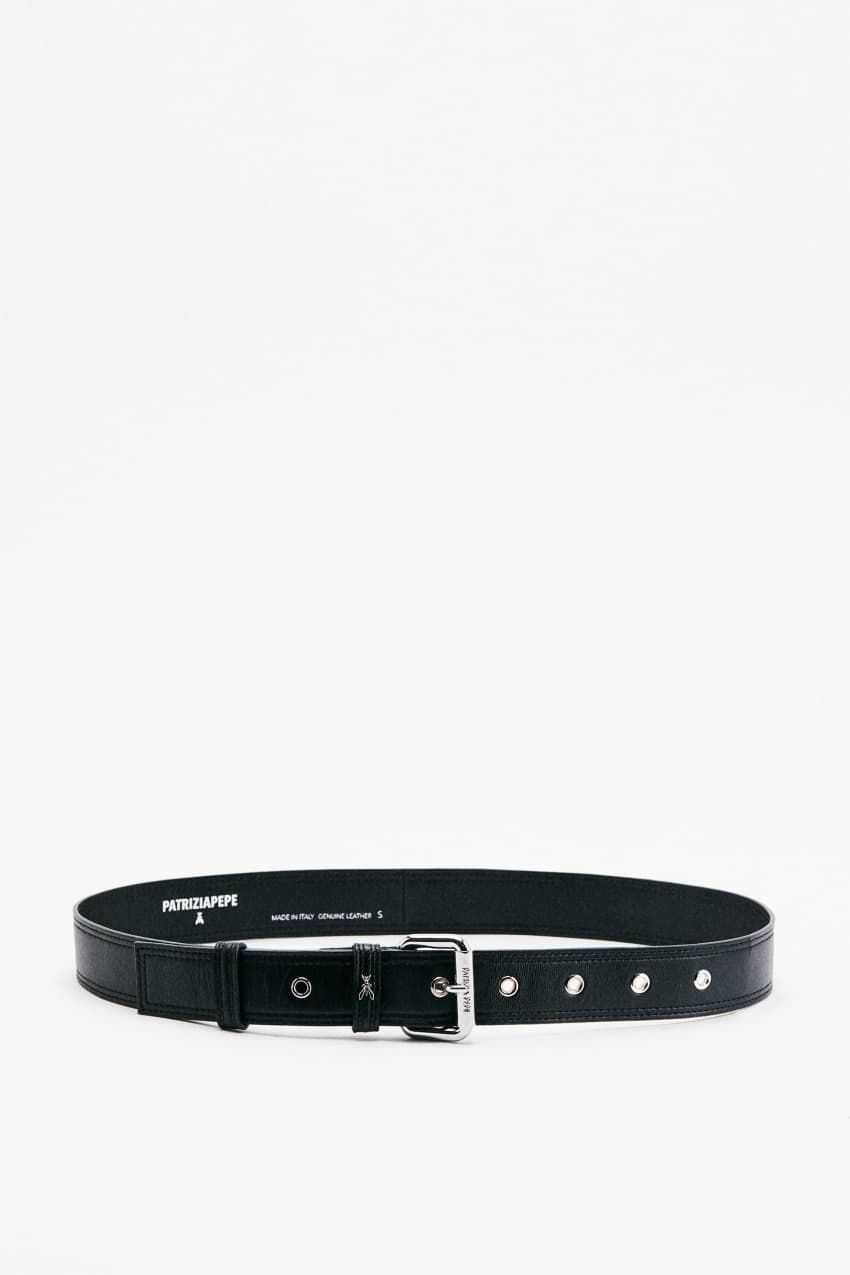 Soft leather belt | Black | Patrizia Pepe display picture 2