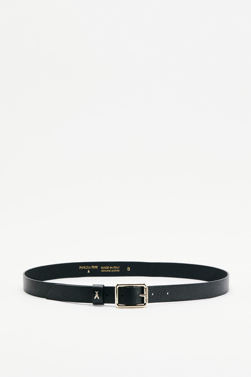 Hammered leather low-waist belt display picture 1