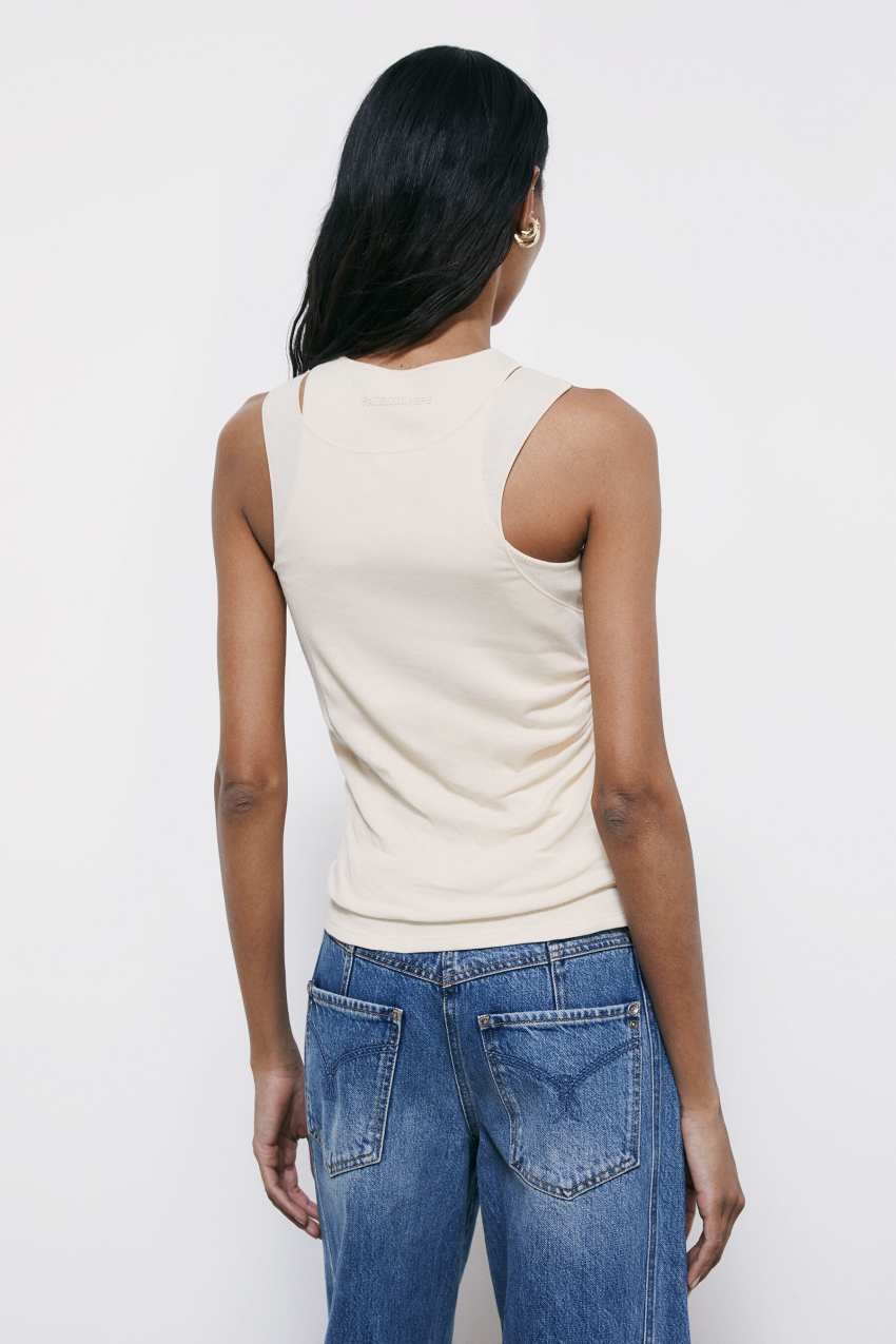 Double layer jersey tank top