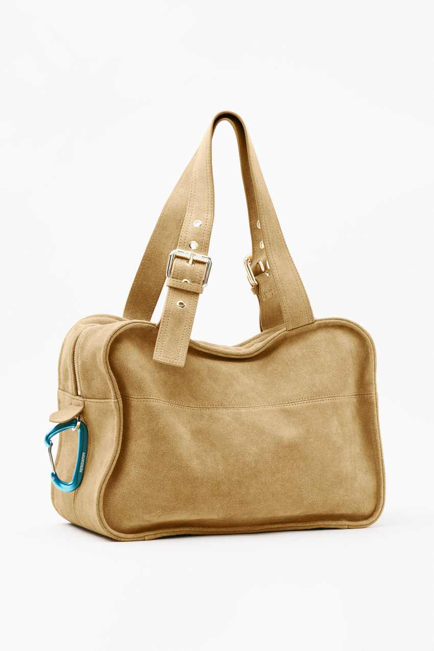 IM)PERFECTION suede shopping bag | Beige | Patrizia Pepe