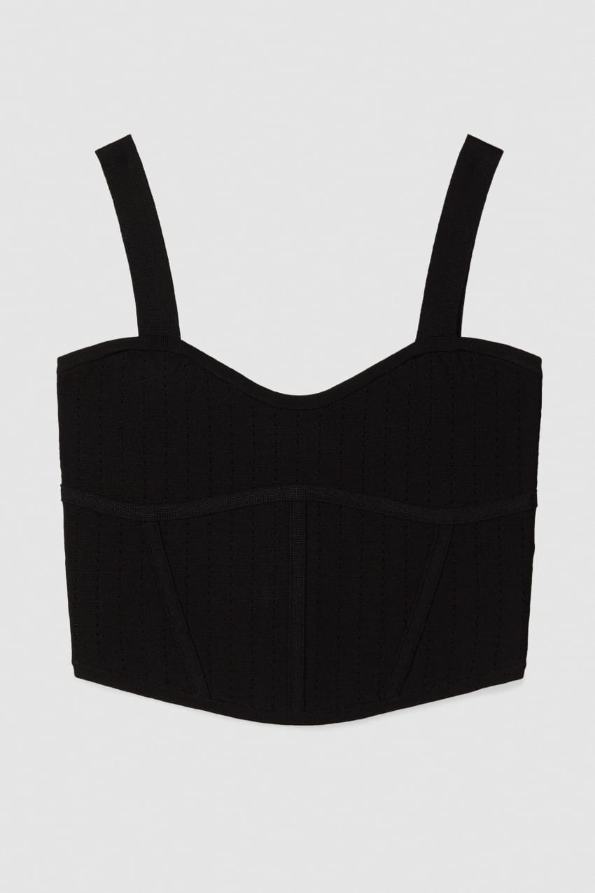 Jacquard knit bustier